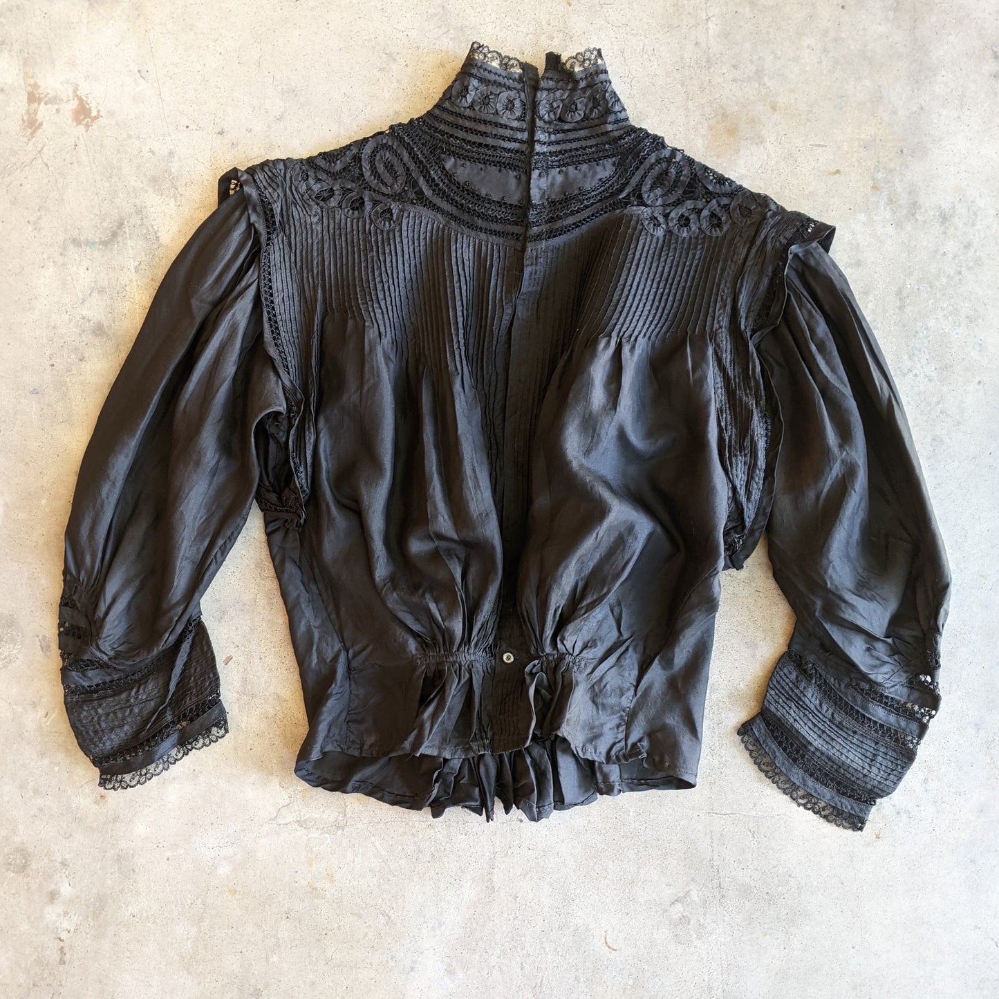 1900s Black Silk Shirt-Waist
