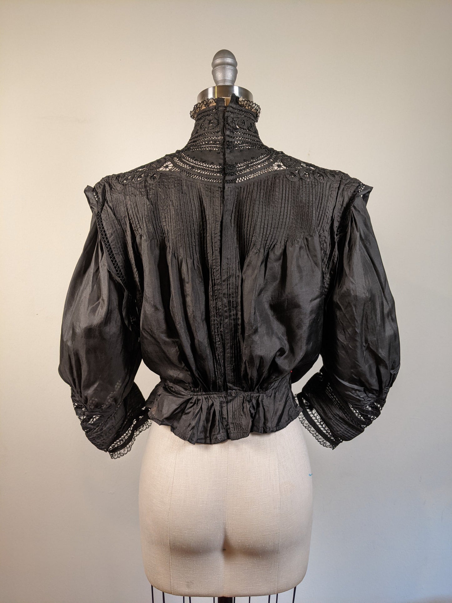 1900s Black Silk Shirt-Waist