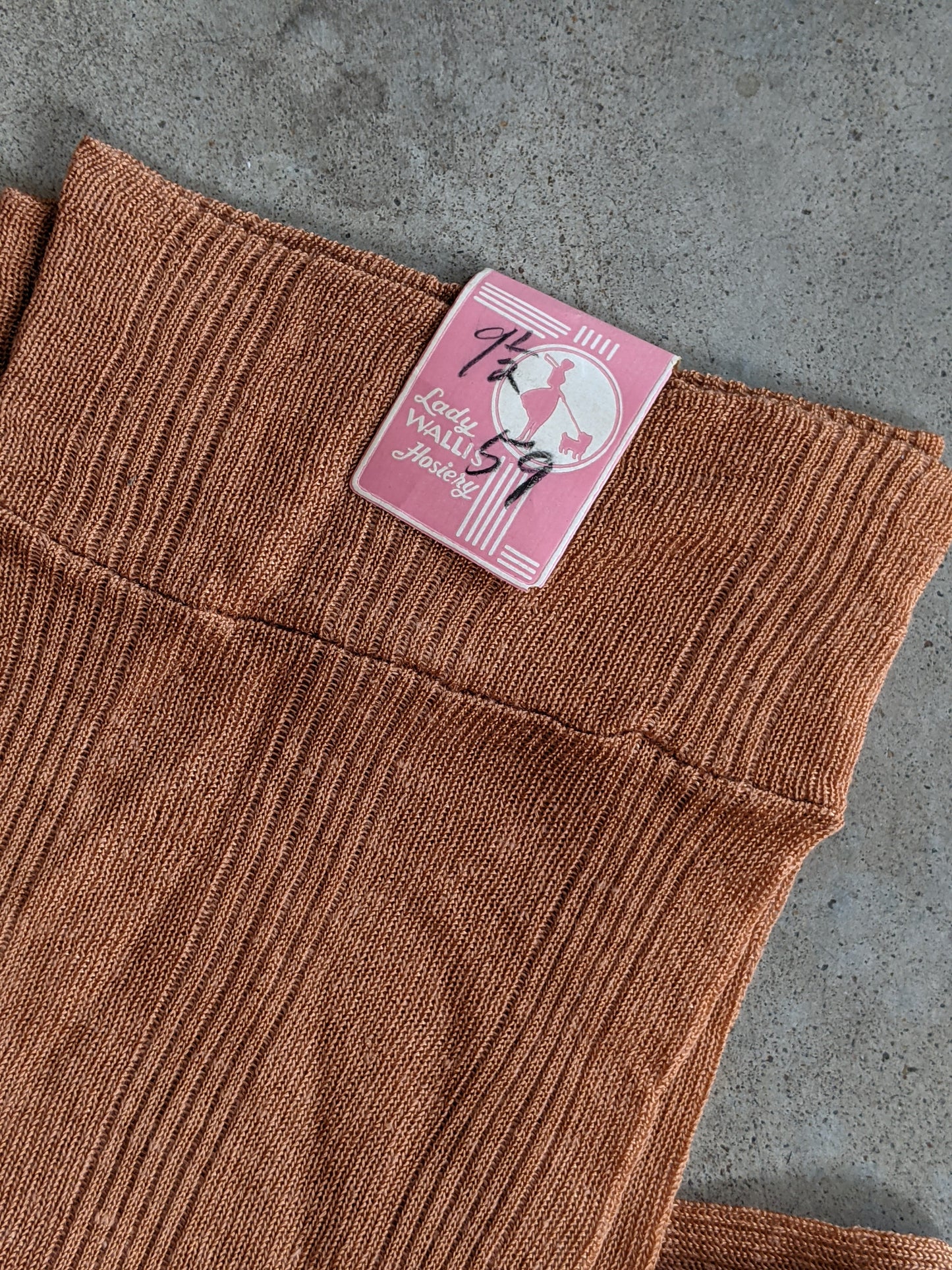 1940s Cotton + Rayon Orange Stockings