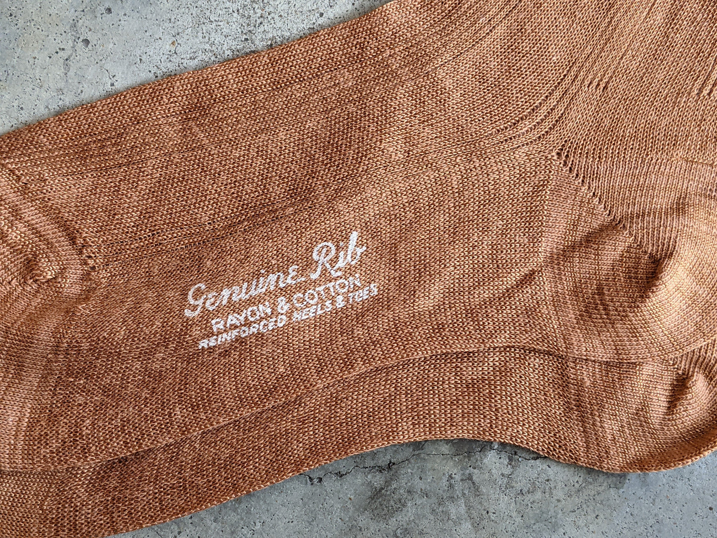 1940s Cotton + Rayon Orange Stockings