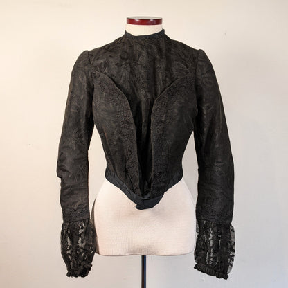 c. 1901 Black Lace Shirt-Waist or Bodice