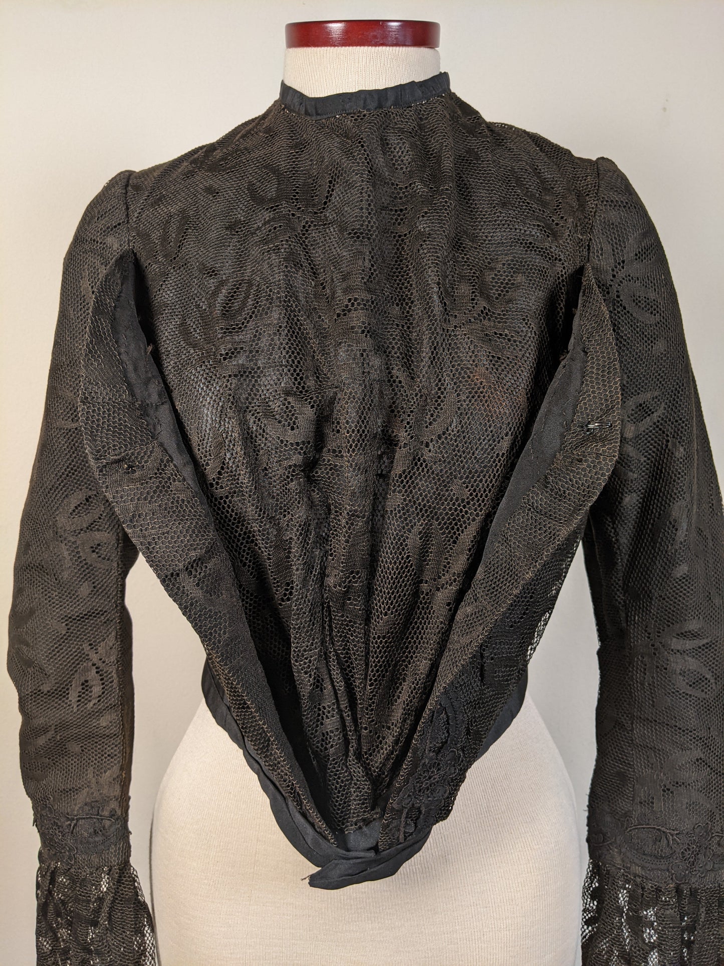 c. 1901 Black Lace Shirt-Waist or Bodice