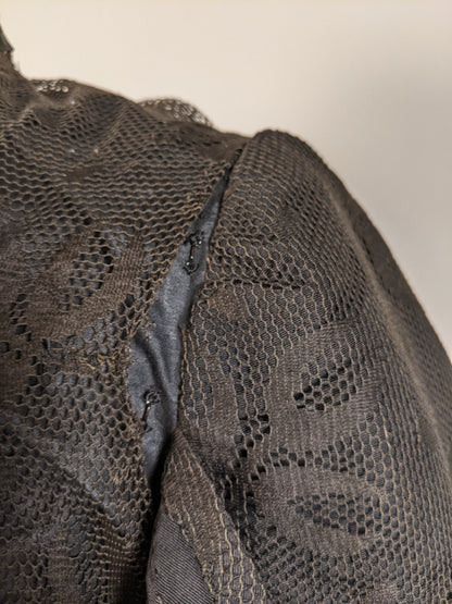 c. 1901 Black Lace Shirt-Waist or Bodice