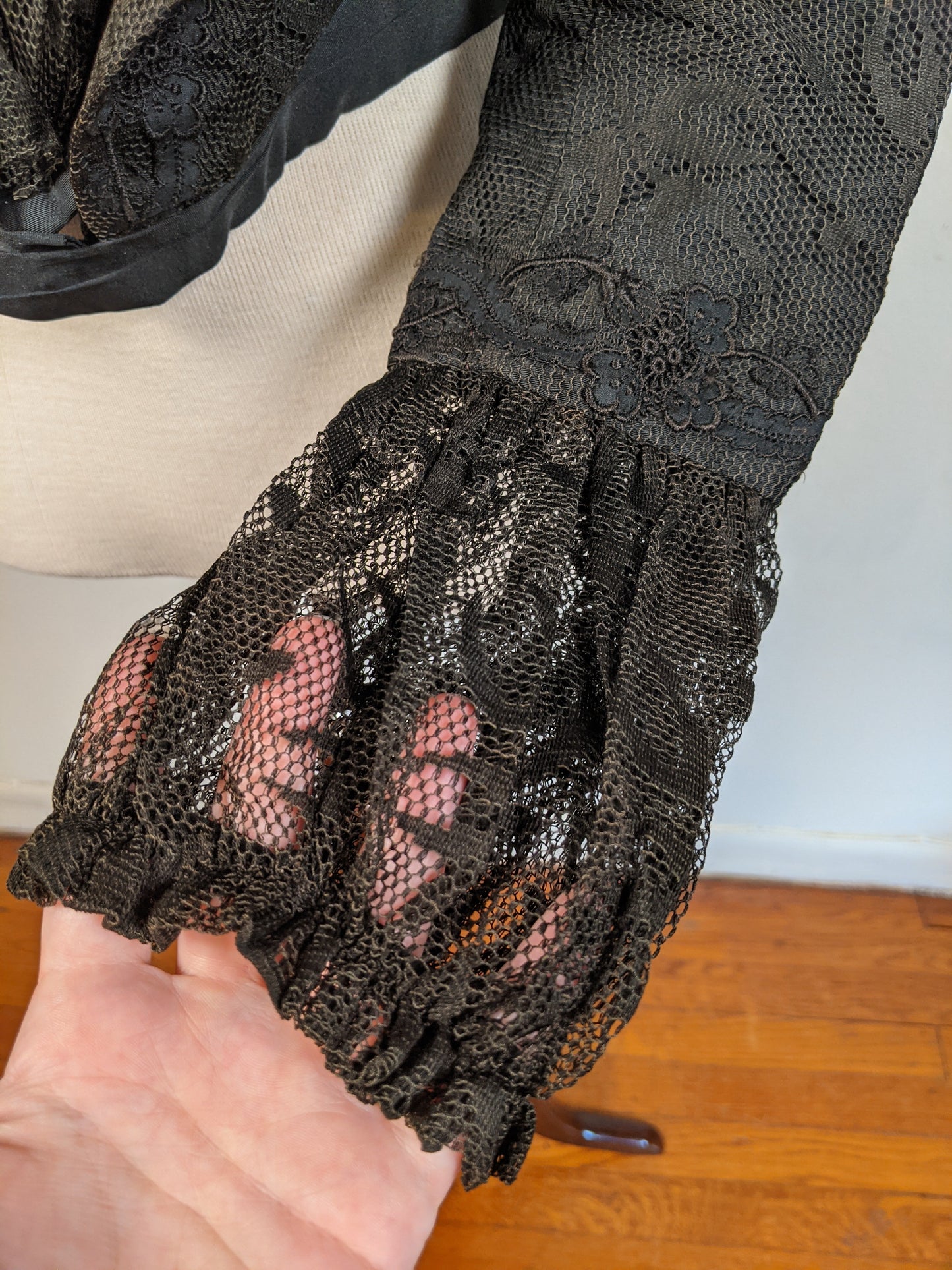 c. 1901 Black Lace Shirt-Waist or Bodice