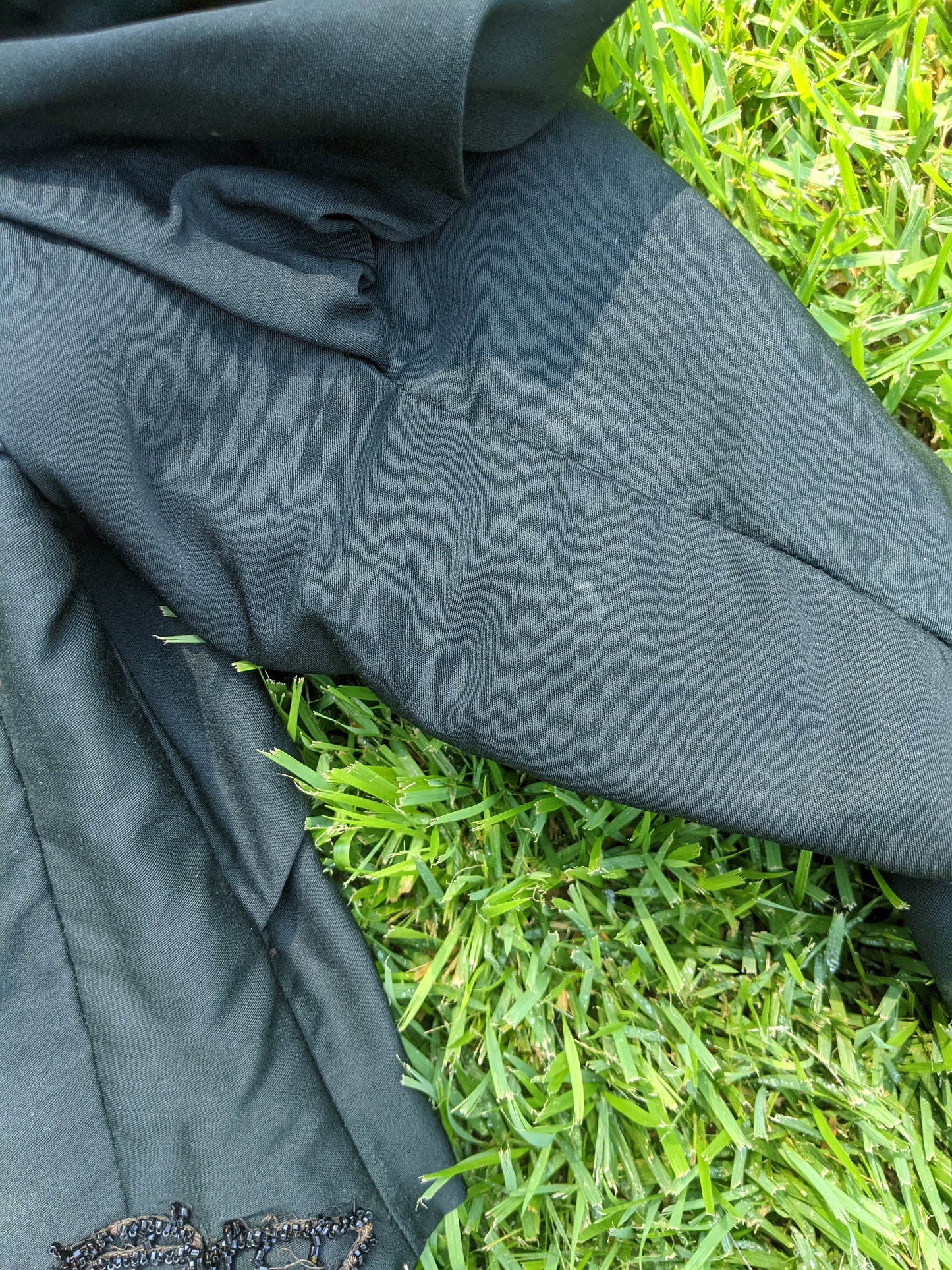 1890s Green + Black Gigot Sleeve Bodice