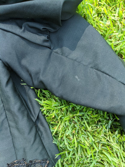 1890s Green + Black Gigot Sleeve Bodice
