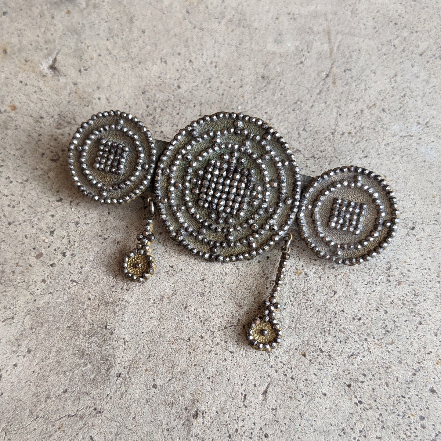 Unusual Georgian Cut Steel Brooch