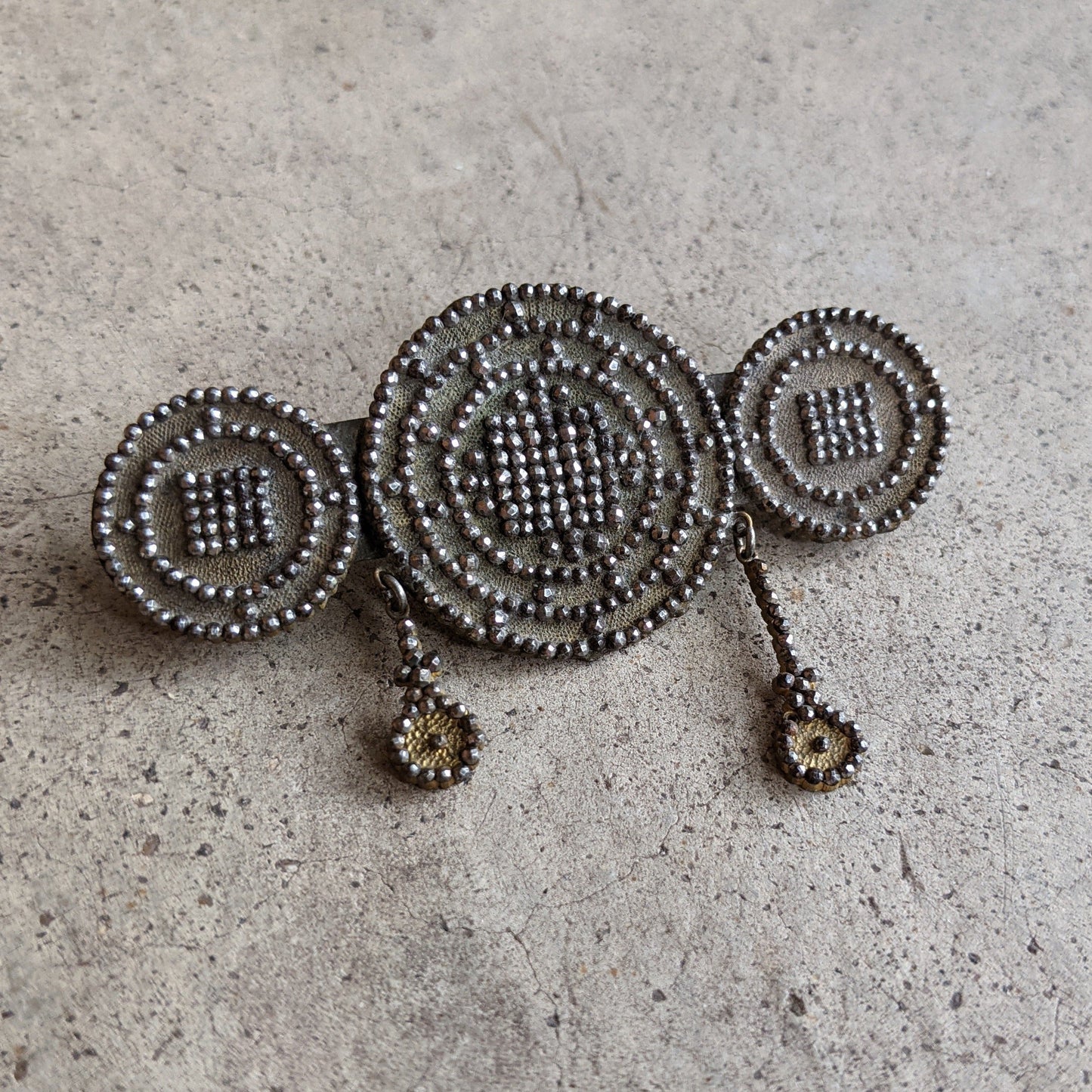 Unusual Georgian Cut Steel Brooch