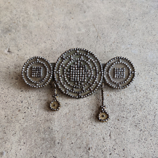 Unusual Georgian Cut Steel Brooch