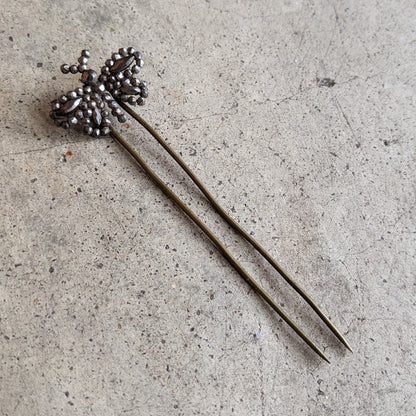 19th c. Cut Steel Butterfly Hair Pin