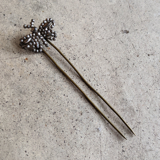 19th c. Cut Steel Butterfly Hair Pin