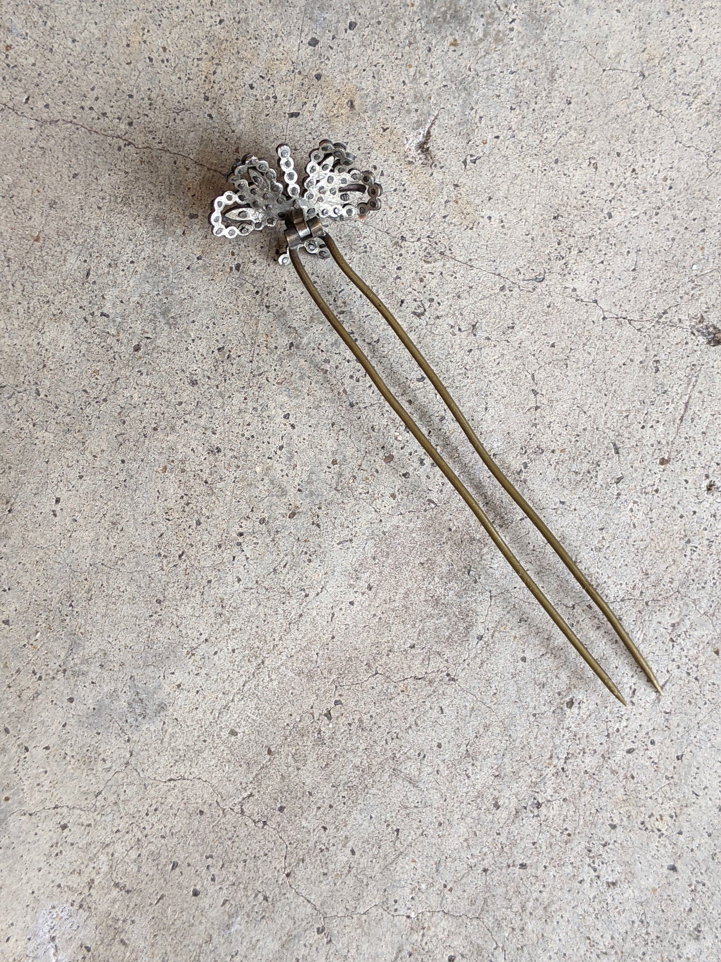 19th c. Cut Steel Butterfly Hair Pin