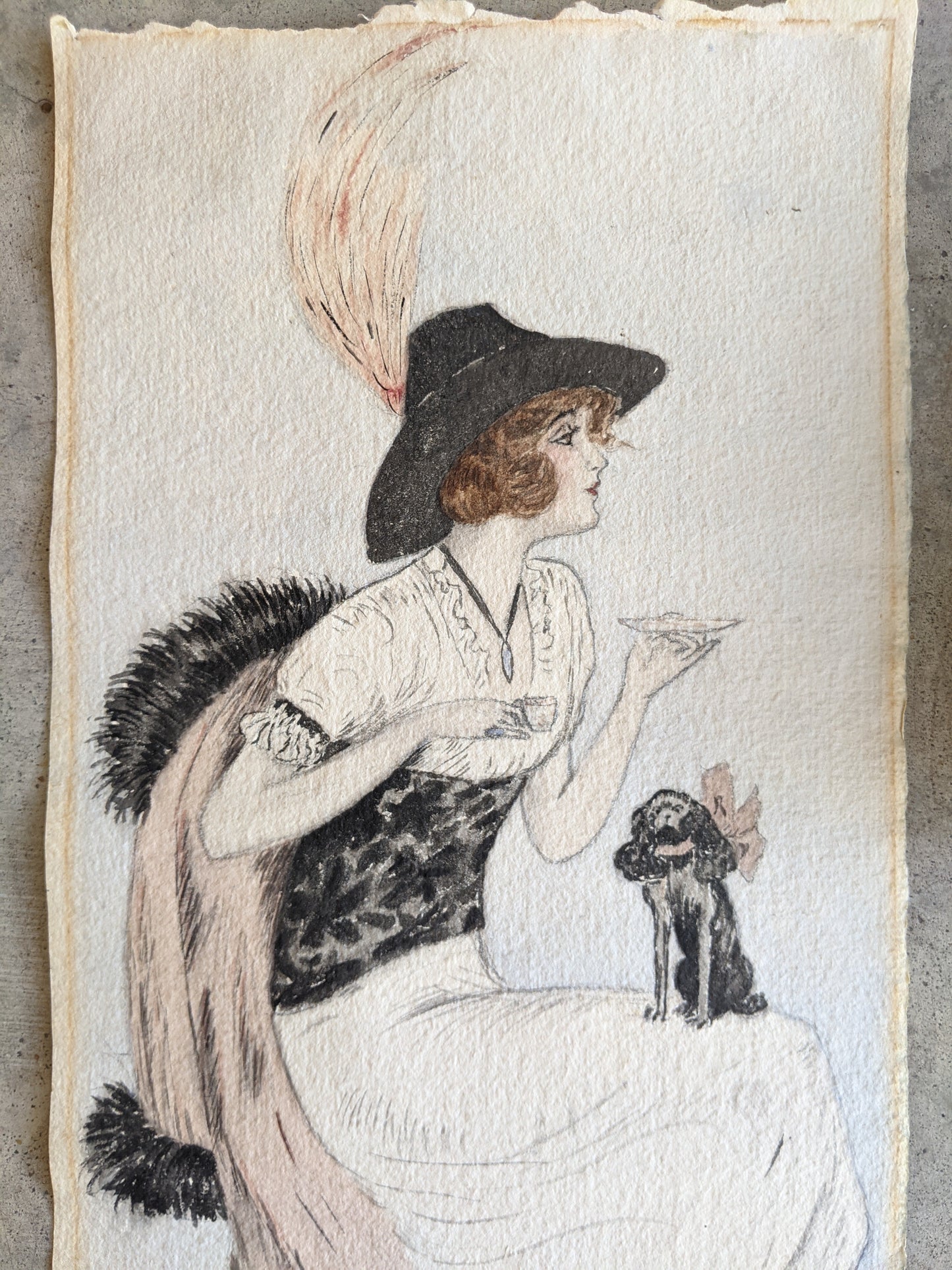 c. 1910s Original Artwork | Pencil + Watercolor