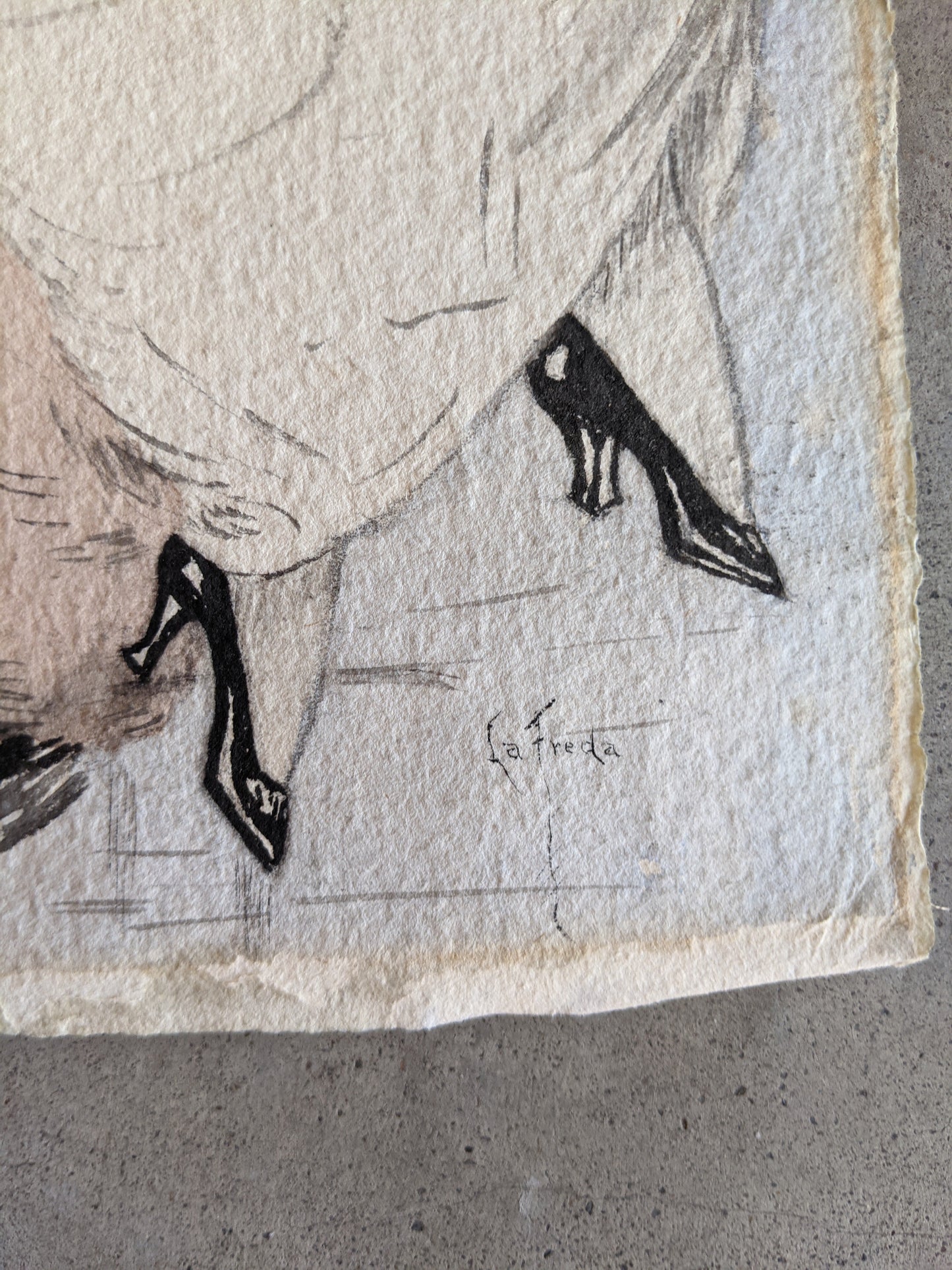 c. 1910s Original Artwork | Pencil + Watercolor