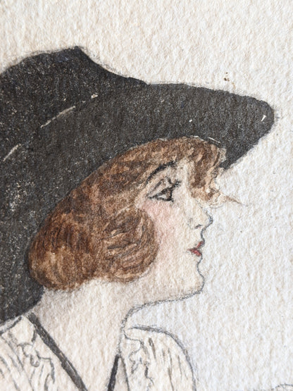 c. 1910s Original Artwork | Pencil + Watercolor
