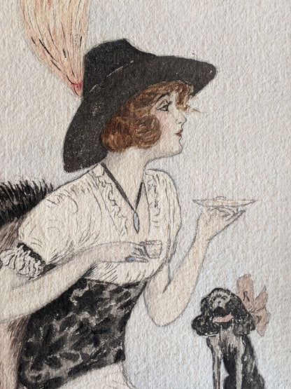 c. 1910s Original Artwork | Pencil + Watercolor