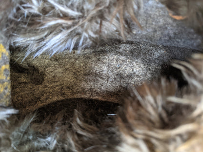 c. 1890s-1900s Felt + Fur Slippers