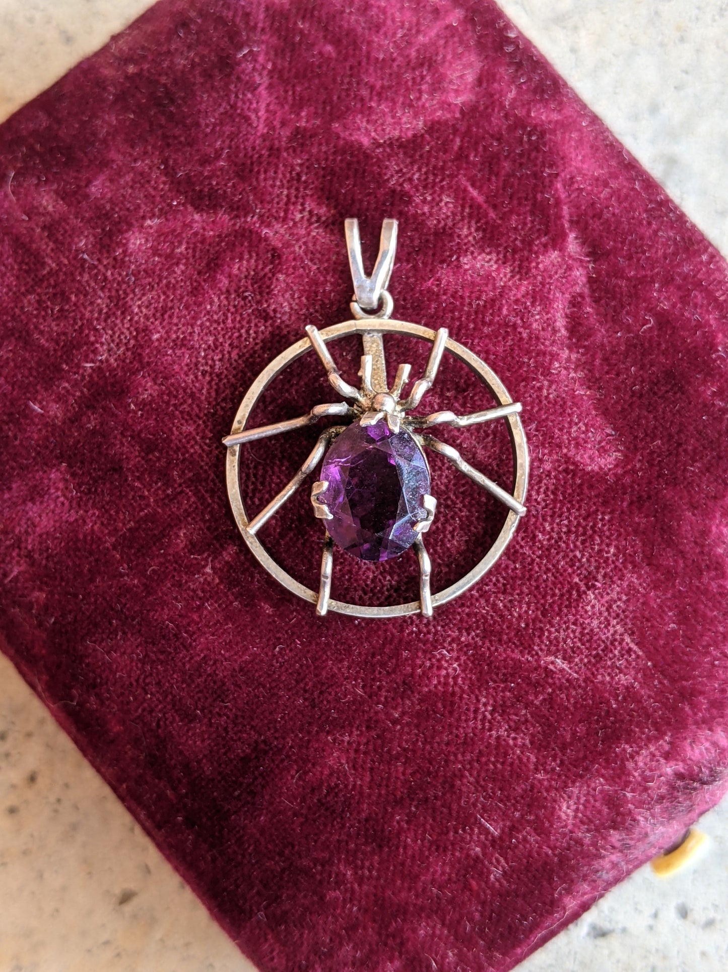1900s-1910s Sterling Silver Spider Pendant