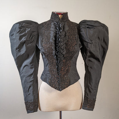 1890s Silk Faille Gigot Sleeve Bodice