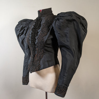1890s Silk Faille Gigot Sleeve Bodice