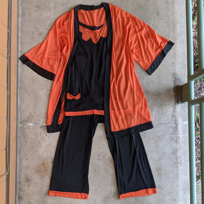 c. 1930s Rayon Pajamas | 3 pc Lounge Set
