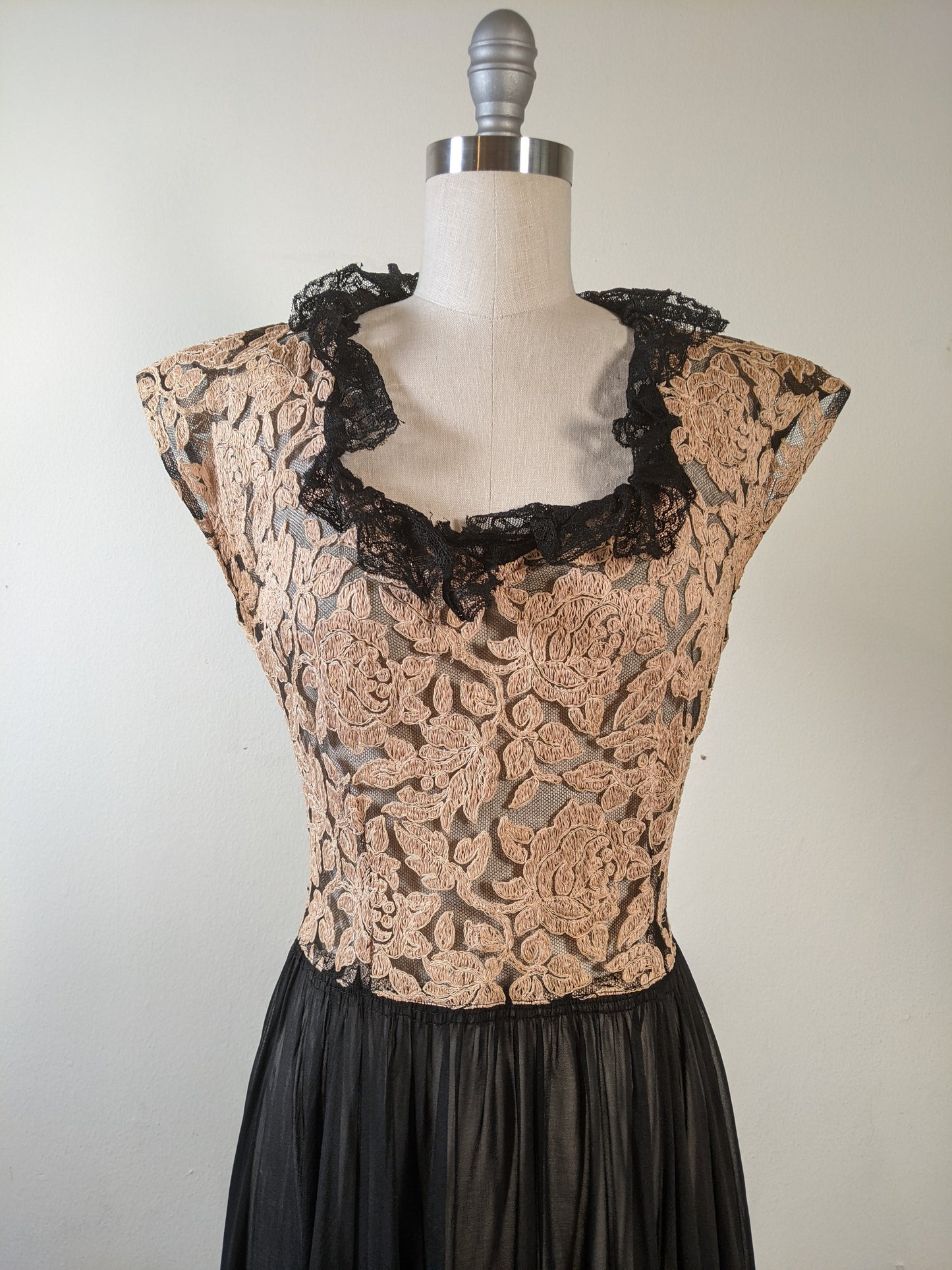 c. 1940s Silk Chiffon Gown