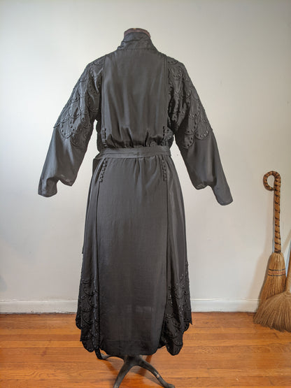 RESERVED | 1910s Black Silk Dress