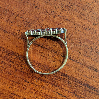 c. 1940s Bohemian Garnet Ring in Box