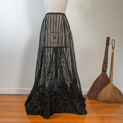 1900s Sheer Black Lace Skirt