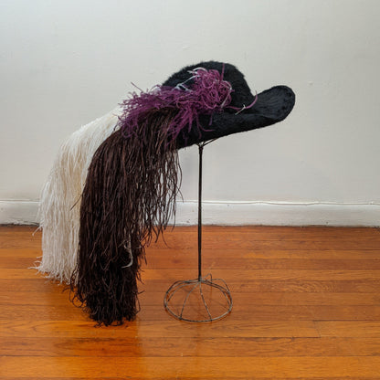 1910s Titanic Era Beaver + Ostrich Hat