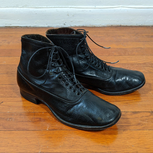 c. 1930s Square Toe Boots | Approx Sz 9-10