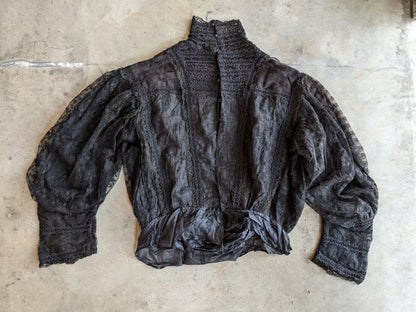 1900s Black Lace Shirt-Waist