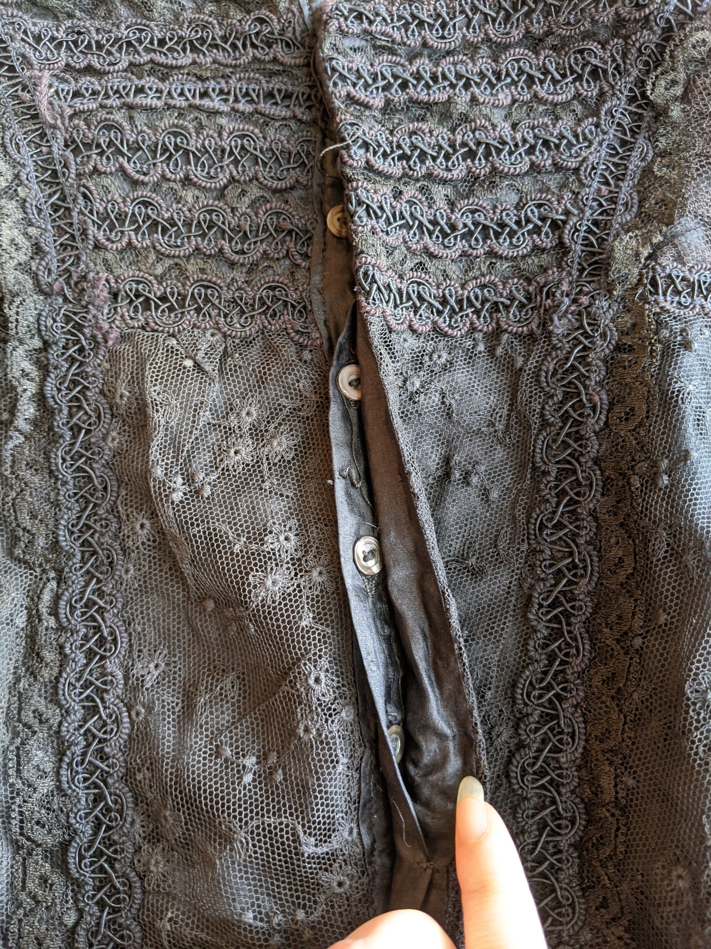 1900s Black Lace Shirt-Waist
