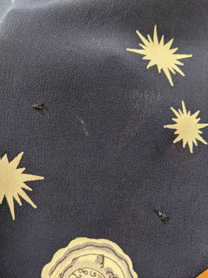 1940s Novelty Print Rayon Dress
