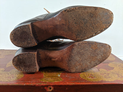 c. 1910s-1920s Brown Lace Up Boots | Approx Sz 8