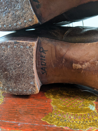 c. 1910s-1920s Brown Lace Up Boots | Approx Sz 8