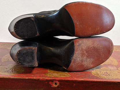 Early 1910s Side Button Silk Boots | Approx Sz 5