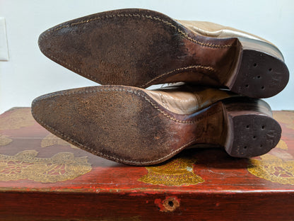 c. 1910s Light Brown Boots | Approx Size 5