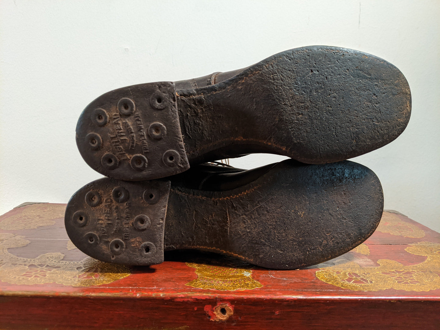 c. 1930s-1940s Tall Lace Up Logger Boots | Approx Sz 7