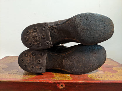c. 1930s-1940s Tall Lace Up Logger Boots | Approx Sz 7