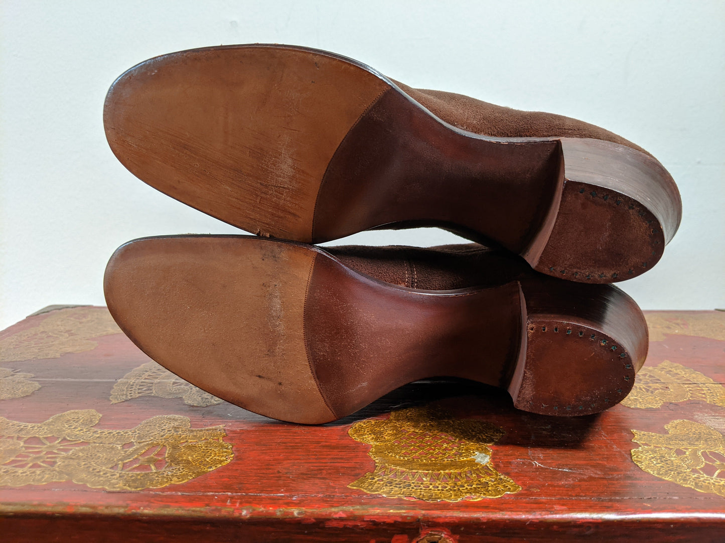 Early 1910s Brown Suede Side Button Boots | Approx Sz 5