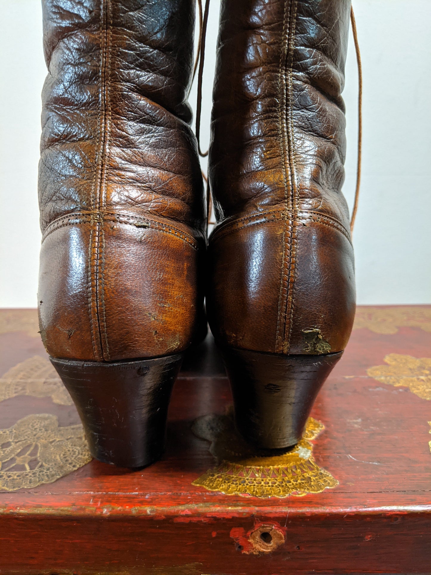 c. 1910s Brown Lace Up Boots | Approx Sz 7