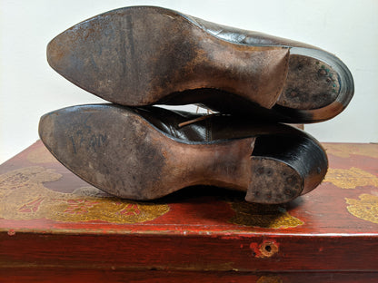 c. 1910s Brown Lace Up Boots | Approx Sz 7