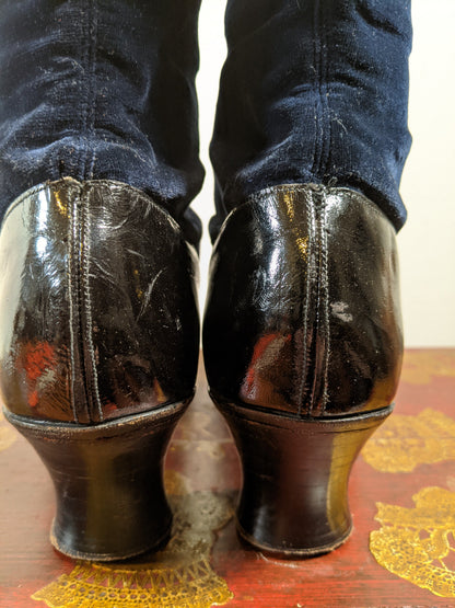 1910s-1920s Blue Velveteen Boots | Approx Sz 7.5-8