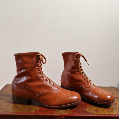 c. 1930s Brown Boots | Approx Sz 4-5