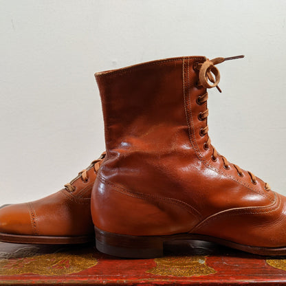 c. 1930s Brown Boots | Approx Sz 4-5
