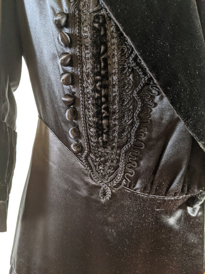 c. 1910s Black Silk Suit | Jacket + Skirt