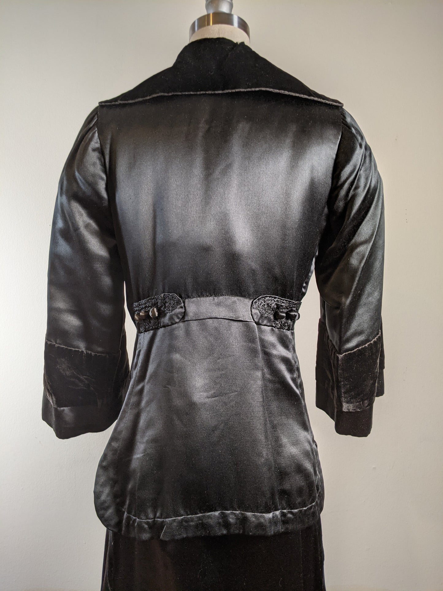 c. 1910s Black Silk Suit | Jacket + Skirt