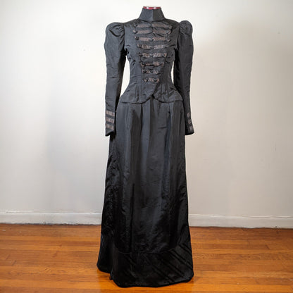 1890s Black Dress | Bodice + Skirt