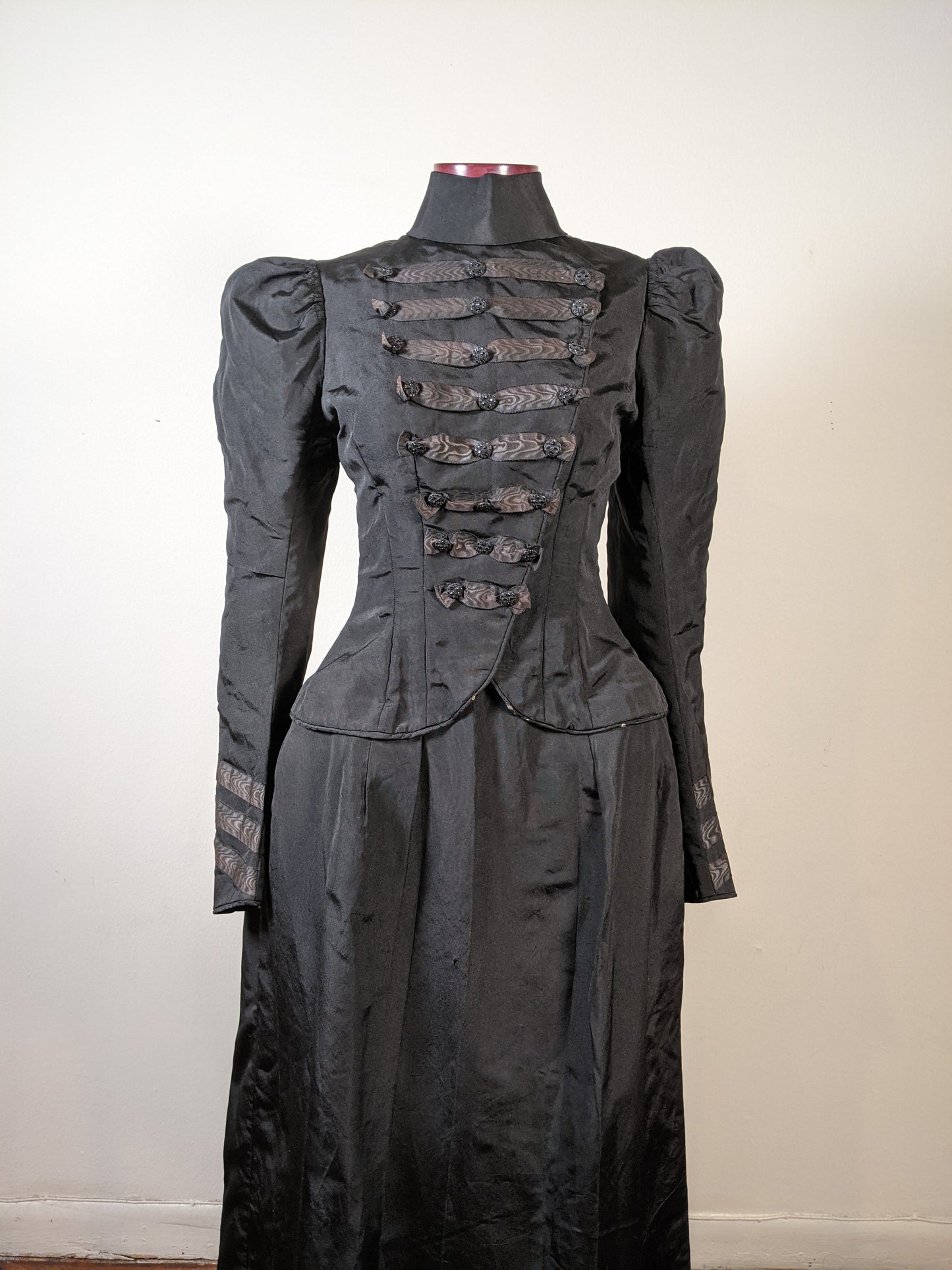 1890s Black Dress | Bodice + Skirt